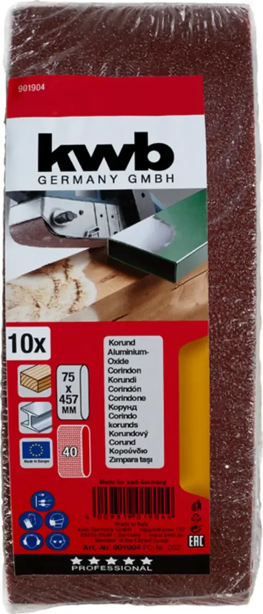 schuurband 75 x 457 mm - Korrel 40 - 901904 - 10 stuks von KWB – Produktbild 3 von 3