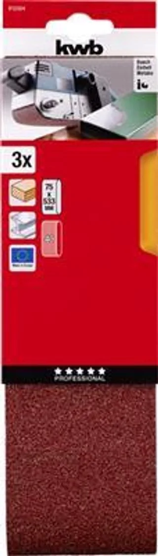 schuurband 75 x 533 mm - Korrel 40 - 912504 - 3 stuks by KWB – product image 1 of 3