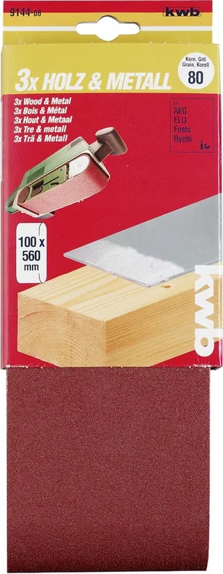schuurband K80 100 x 560 mm 3 stuks by KWB – product image 1 of 3