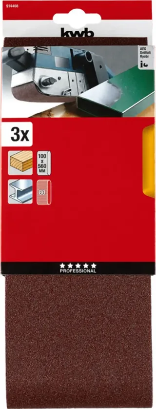 schuurband K80 100 x 560 mm 3 stuks by KWB – product image 3 of 3