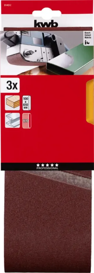 Schuurbanden 100x610mm K120 - 3 stuks von KWB – Produktbild 3 von 3