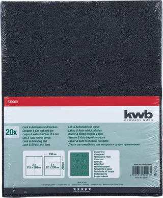 Schuurpapier 230x280mm Waterproof 20st. by KWB – product image 1 of 3