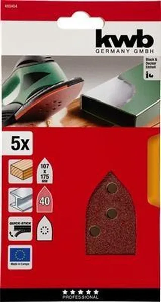 schuurschijf 107 x 175 mm - Korrel 40 - Klittenbandhechting - 493404 - 5 stuks by KWB – product image 1 of 3