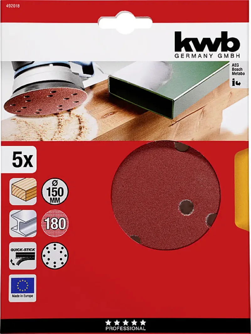 Schuurschijf 150 mm, k180 by KWB – product image 3 of 3