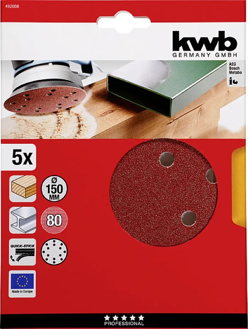 Schuurschijf 150 mm, k80 by KWB – product image 3 of 3