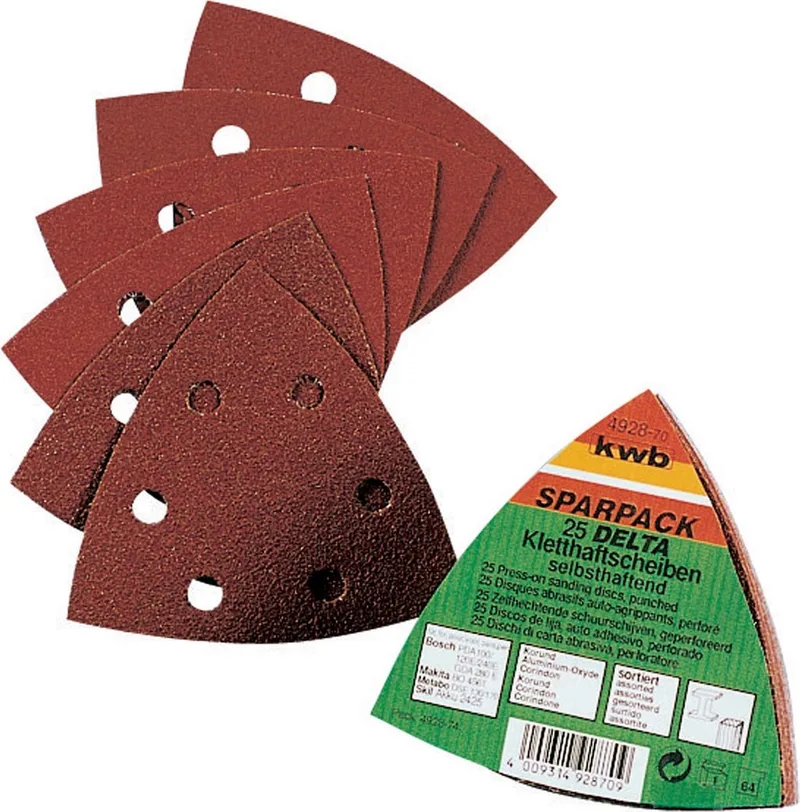 schuurschijf Delta 93 x 93 mm - Assorti - Klittenbandhechting - 492870 - 20 stuks von KWB – Produktbild 1 von 3