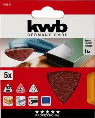 kwb 492804 Deltaslibepapir Kornstørrelse 40 (Ø) 93 mm 5 stk von KWB – Produktbild 1 von 3