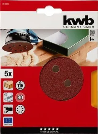 kwb 491808 Slibeskive Diameter 115 mm Kornstørrelse=80 5 stk von KWB – Produktbild 1 von 3