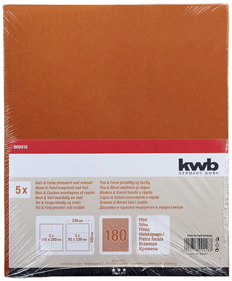 Schuurvellen Flint Korrel 180 - 5 Stuks by KWB – product image 2 of 2