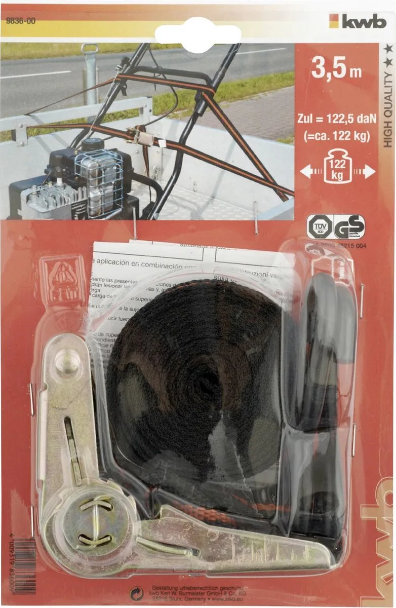 Spanband met Ratel en Haken - 3,5 m von KWB, Zie omschrijving – Produktbild