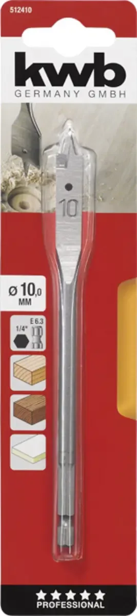 Speedboor - Lepelboor - met voorsnij punten - 10mm Profi von KWB – Produktbild 3 von 3