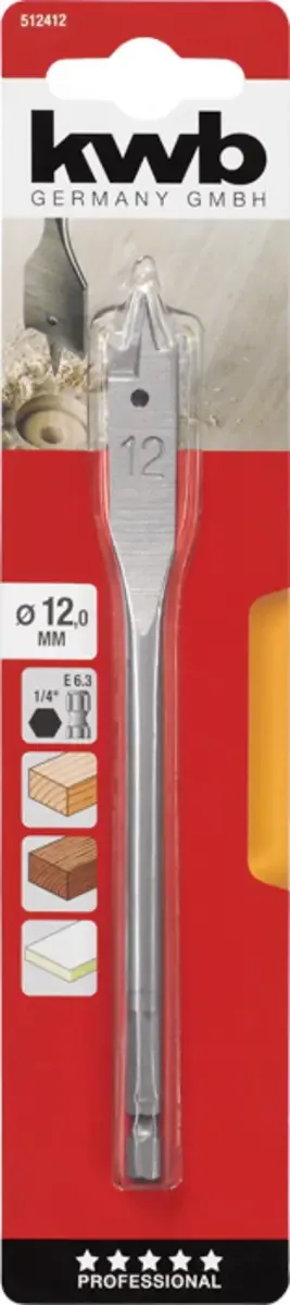 Speedboor - Lepelboor - met voorsnij punten - 12mm Profi de KWB – image du produit 3 sur 3