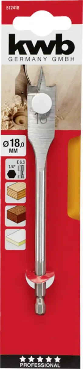 Speedboor - Lepelboor - met voorsnij punten - 18mm Profi de KWB – image du produit 3 sur 3