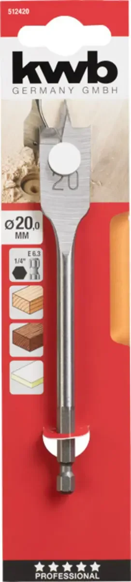 Speedboor - Lepelboor - met voorsnij punten - 20mm Profi de KWB – image du produit 3 sur 3