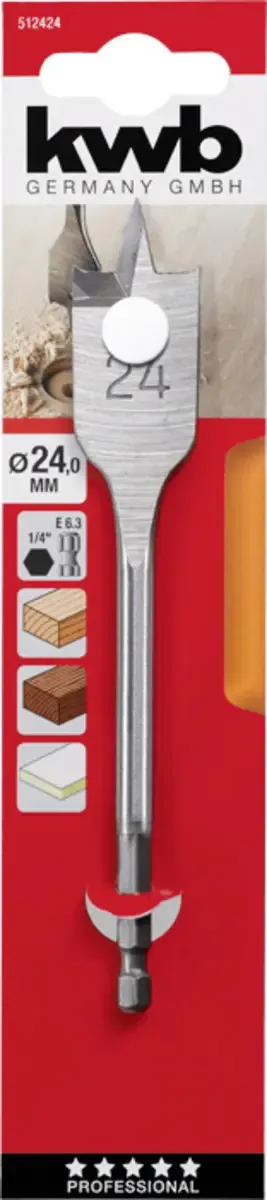 Speedboor - Lepelboor - met voorsnij punten - 24mm Profi by KWB – product image 3 of 3