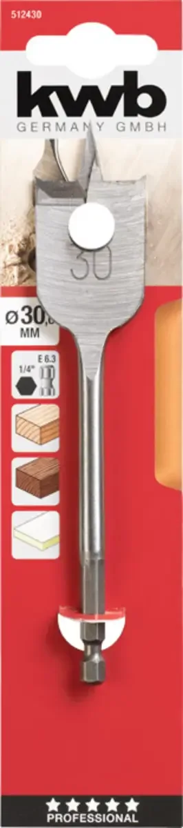 Speedboor - Lepelboor - met voorsnij punten - 30mm Profi von KWB – Produktbild 3 von 3