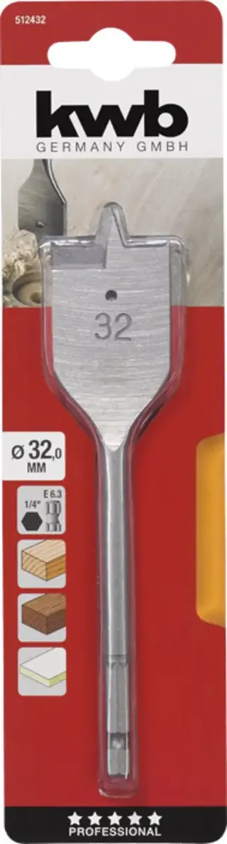 Speedboor - Lepelboor - met voorsnij punten - 32mm Profi by KWB – product image 3 of 3