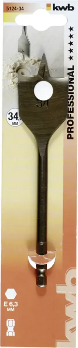 Speedboor - Lepelboor - met voorsnij punten - 34mm Profi von KWB – Produktbild 3 von 3