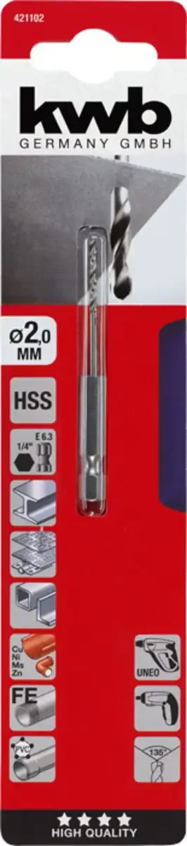 Spiraalboor - HSS - 2,0mm by KWB – product image 3 of 3