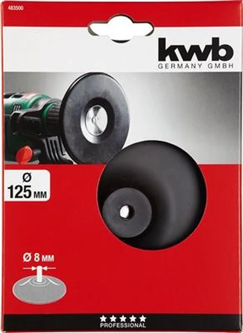Steunschijf Rubber op stift - voor boormachine - 125mm by KWB – product image 1 of 3