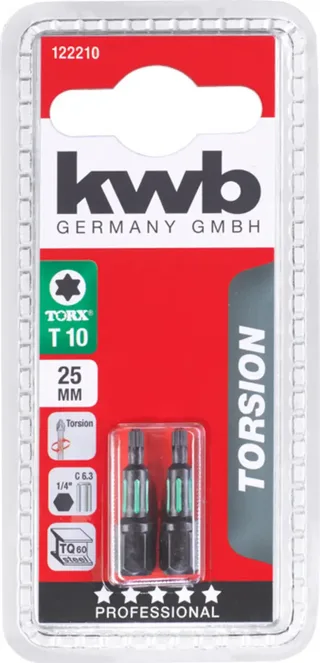 kwb 122210 TX-Bit Antrieb: 1/4 (6.3 mm) Abtrieb: TX TX 10 25 mm von KWB – Produktbild 3 von 3