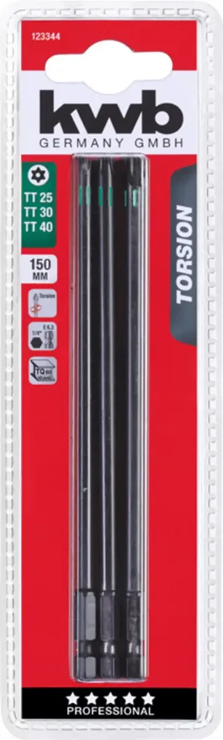 torsie bitset - TT25, TT30 en TT40 - Lengte 150 mm - Hoge torsieweerstand - 123344 von KWB – Produktbild 3 von 3