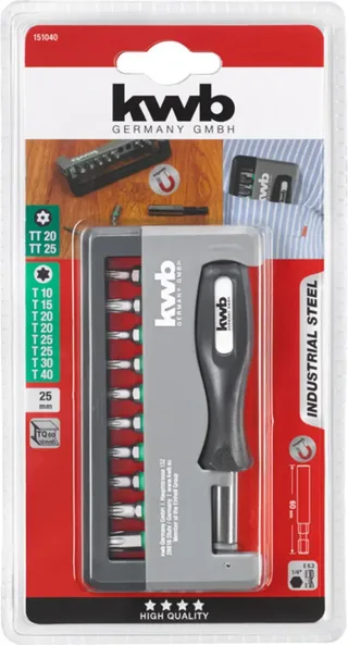 Torx 12-delige schroevendraaier bit-box INDUSTRIAL STEEL de KWB – image du produit 3 sur 3