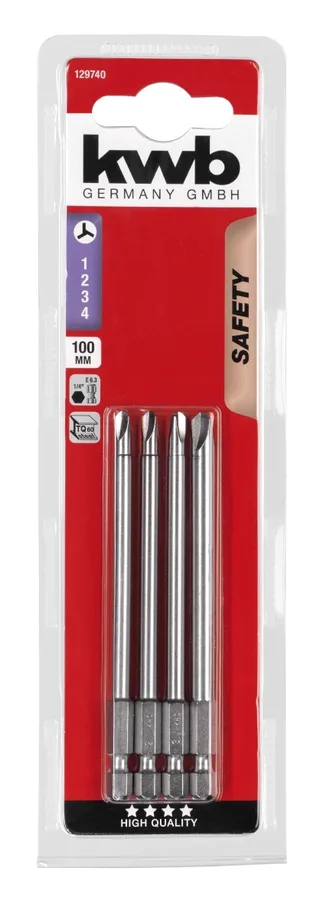 Tri-Wing set 4 bits 100mm fra KWB – produktbillede 1 af 3