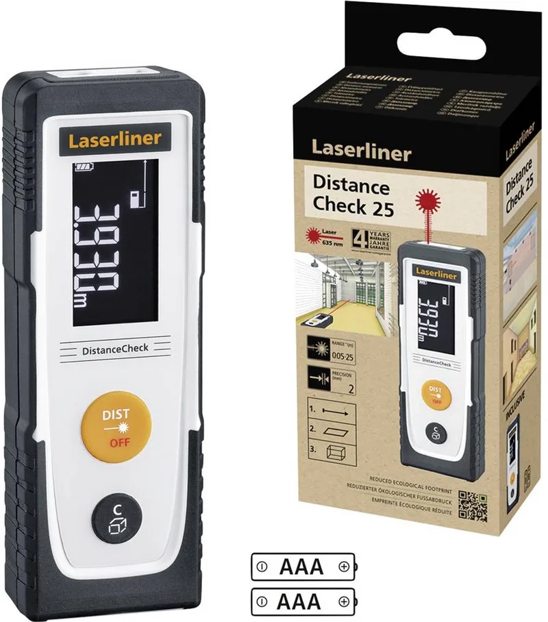 DistanceCheck Laserafstandsmeter 25 m van Laserliner, Kleurloos – productafbeelding