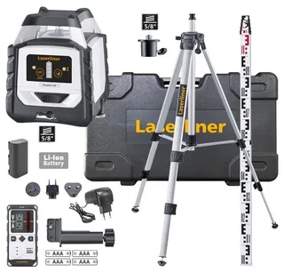 Nivellierkeil 360°-Linienlaser mit Laserempfänger, Stativ und Messlatte 052.500A, selbstnivellierend von Laserliner – Produktbild 1 von 5