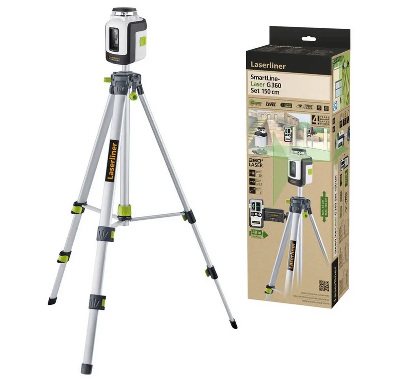 Nivellierkeil SmartLine-Laser G360 Set 150cm 360°-Linienlaser 081.118E fra Laserliner – produktbillede 3 af 5