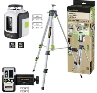 Nivellierkeil SmartLine-Laser G360 Set 150cm 360°-Linienlaser 081.118E fra Laserliner – produktbillede 1 af 5