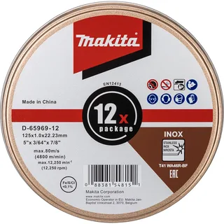125x22,23x1,0mm Doorslijpschijf RVS (12 stuks) - D-65969-12 van Makita – productafbeelding 2 van 2