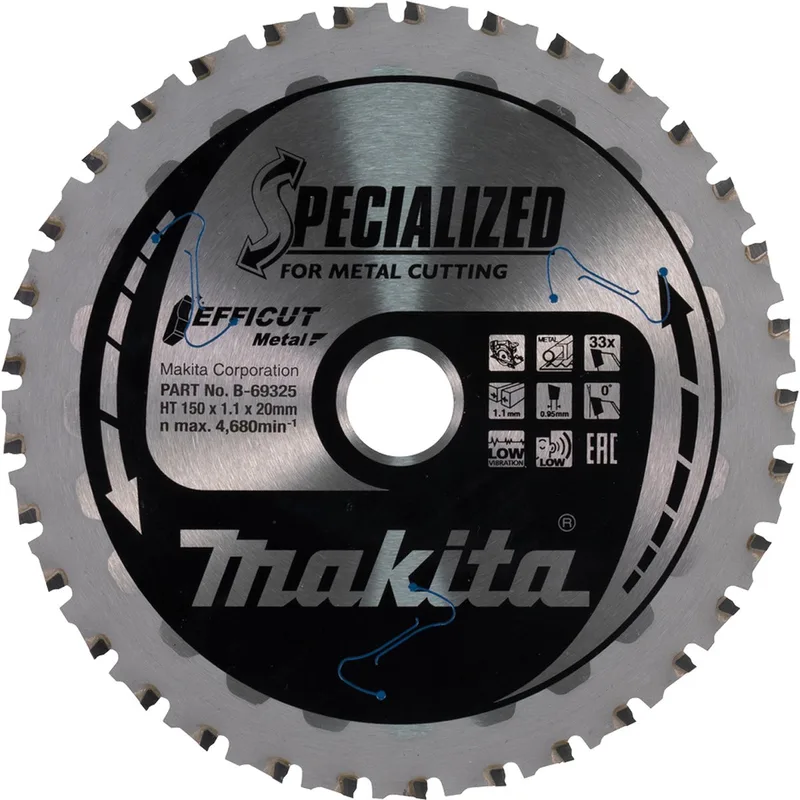 150 x 20 mm 33-tands Cirkelzaagblad Staal | Efficut - B-69325 by Makita – product image