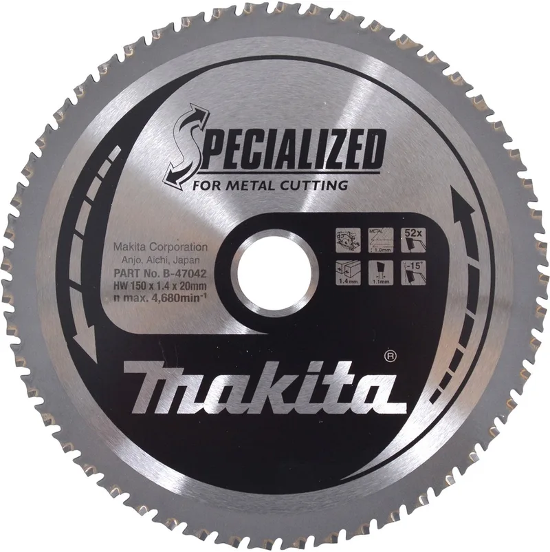 150 x 20 mm 52-tands Cirkelzaagblad Dun plaatstaal | Specialized - B-47042 de Makita – image du produit