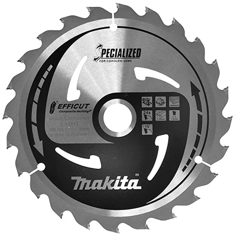 165 x 20 mm 24-tands Cirkelzaagblad WPC | Efficut - E-12217 by Makita – product image