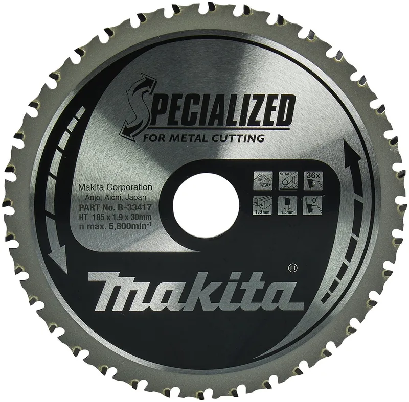 185 x 30 mm 36-tands Cirkelzaagblad Staal | Specialized - B-33417 de Makita – image du produit