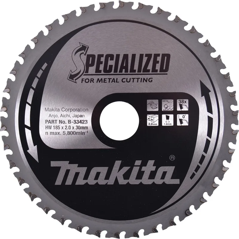 185 x 30 mm 38-tands Cirkelzaagblad Staal | Specialized - B-33423 by Makita – product image