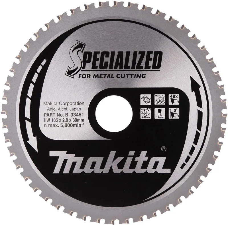185 x 30 mm 48-tands Cirkelzaagblad Staal | Specialized - B-33451 de Makita – image du produit