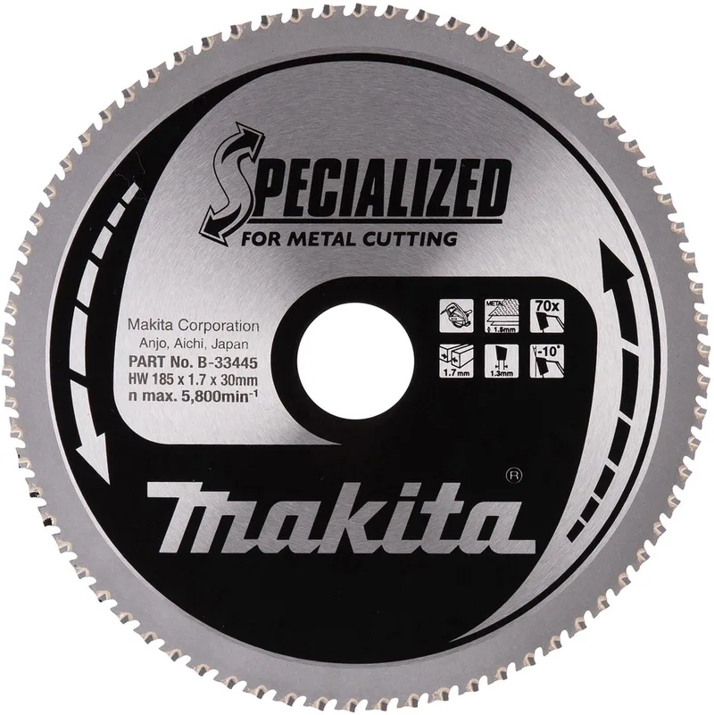 185 x 30 mm 70-tands Cirkelzaagblad Dun plaatstaal | Specialized - B-33445 von Makita – Produktbild