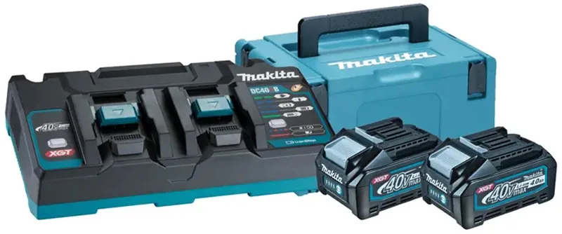191U00-8 XGT Accu Starterset 40V Max – 2x BL4040 4.0Ah Accu – DC40RB Duo Snellader – Makpac Koffer – Powerpack de Makita – image du produit