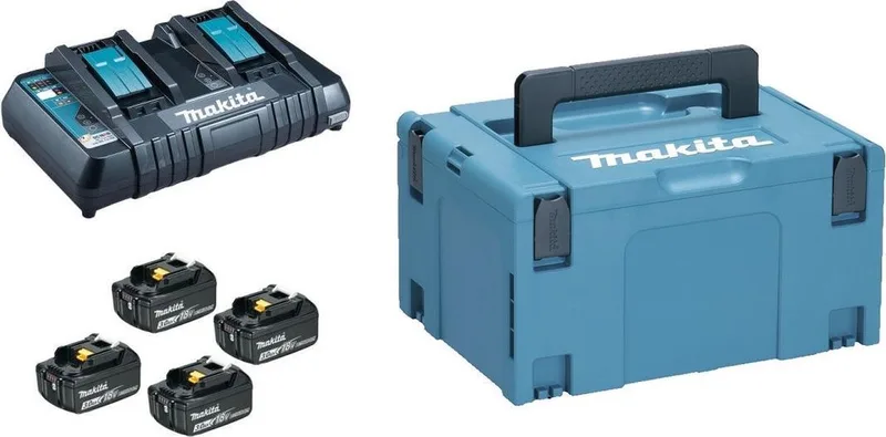 197720-6 18V Li-Ion accu starterset (4x 3.0Ah) + duolader in Mbox van Makita – productafbeelding