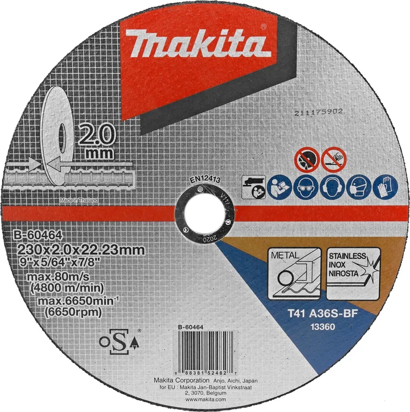 230x2,0x22,23mm Doorslijpschijf RVS/staal - B-60464 von Makita – Produktbild