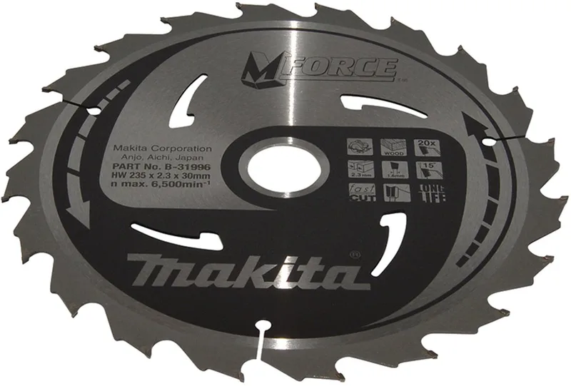 235 x 30 mm 20-tands Cirkelzaagblad Hout | Mforce - B-31996 de Makita – image du produit