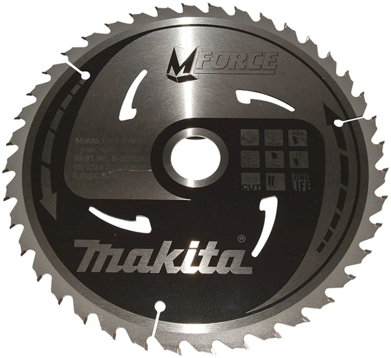 235 x 30 mm 40-tands Cirkelzaagblad Hout | Mforce - B-32085 by Makita – product image