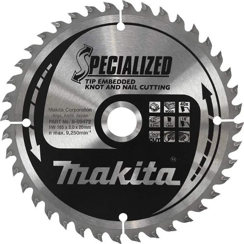 235 x 30 mm 48-tands Cirkelzaagblad Hout (noest/spijker) | Embedded Tip - B-09519 de Makita – image du produit