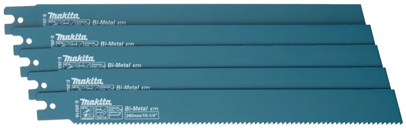 235mm Reciprozaagblad recht voor staal (5 stuks) - E-26216 von Makita – Produktbild