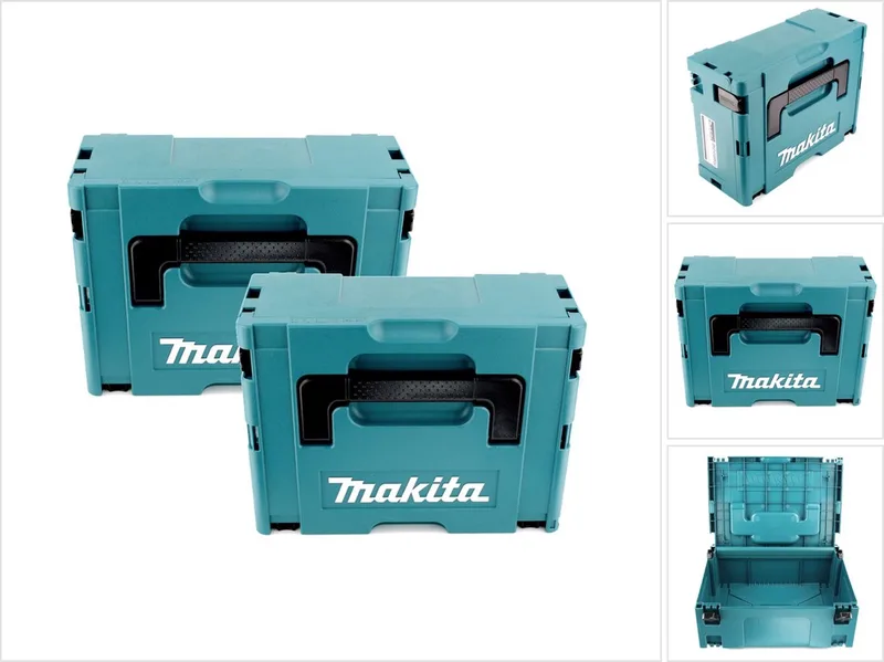 2x Makita kunststof gereedschapskoffer MAKPAC 2 - zonder inzetstuk von Makita, Türkis – Produktbild