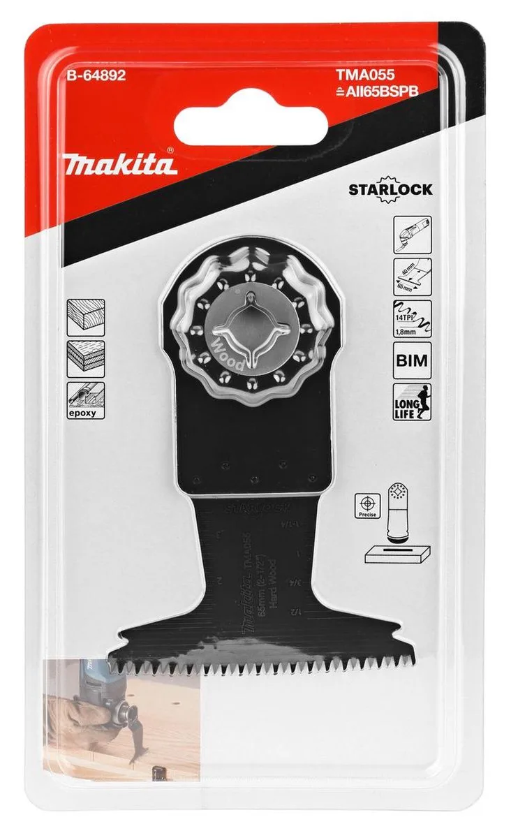 65mm Invalzaagblad hardhout - TMA055 - B-64892 by Makita – product image