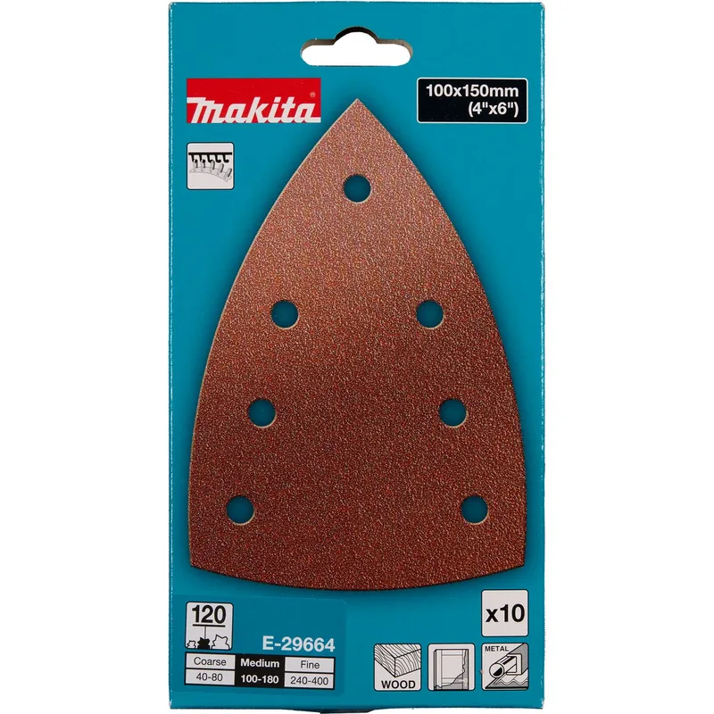 A120 100x150 Delta schuurvel (10 stuks) - E-29664 by Makita – product image